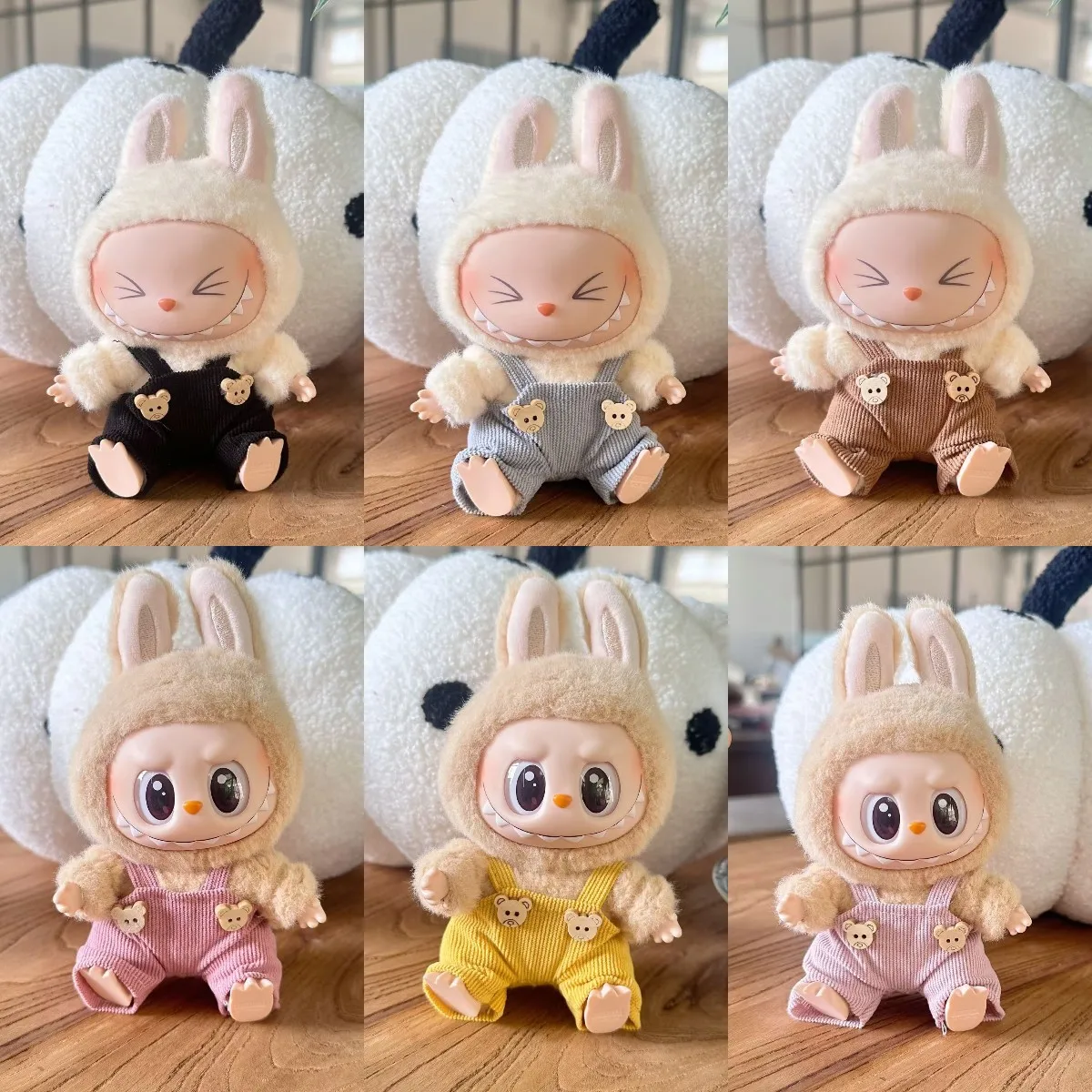 

Cute Mini Plush Doll'S Bib Pants 17cm Labubu I II Idol Dolls Sitting Party Clothing Outfit Accessories For Korea Kpop Exo