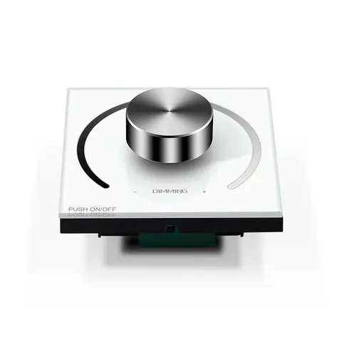 एलईडी स्ट्रिप डिमर DC12V-24V रोटरी पैनल मैनुअल नॉब वॉल माउंटेड PWM डिम 5050 3528 सिंगल कलर टेप डिमिंग 10 best sales 12v लाइट डिमर - №10