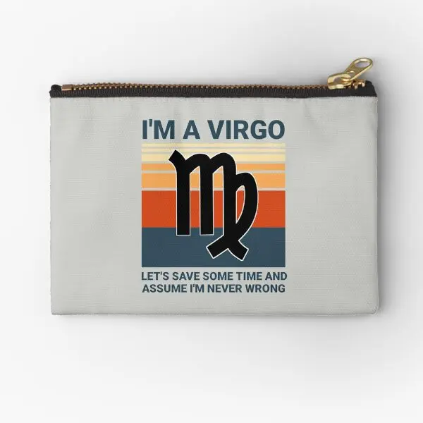 Virgo Vintage Retro  Zipper Pouches Storage Packaging Bag Coin Socks Cosmetic Pocket Pure Wallet Underwear Men Money Key Panties