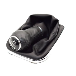 5 Speed Car Manual Gear Shift Knob Shifter Lever Stick Black Leather For Volkswagen Golf MK4 GTI R32 Bora Jetta 1999-2005