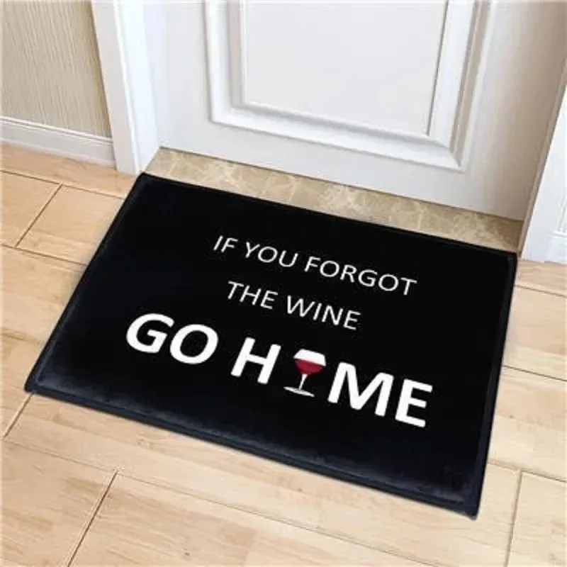 

Black Welcome Door Mat Non-slip Living Room Bedroom Decor Carpet Washable Kitchen Rugs Bathroom Porch Hallway Entrance Doormats