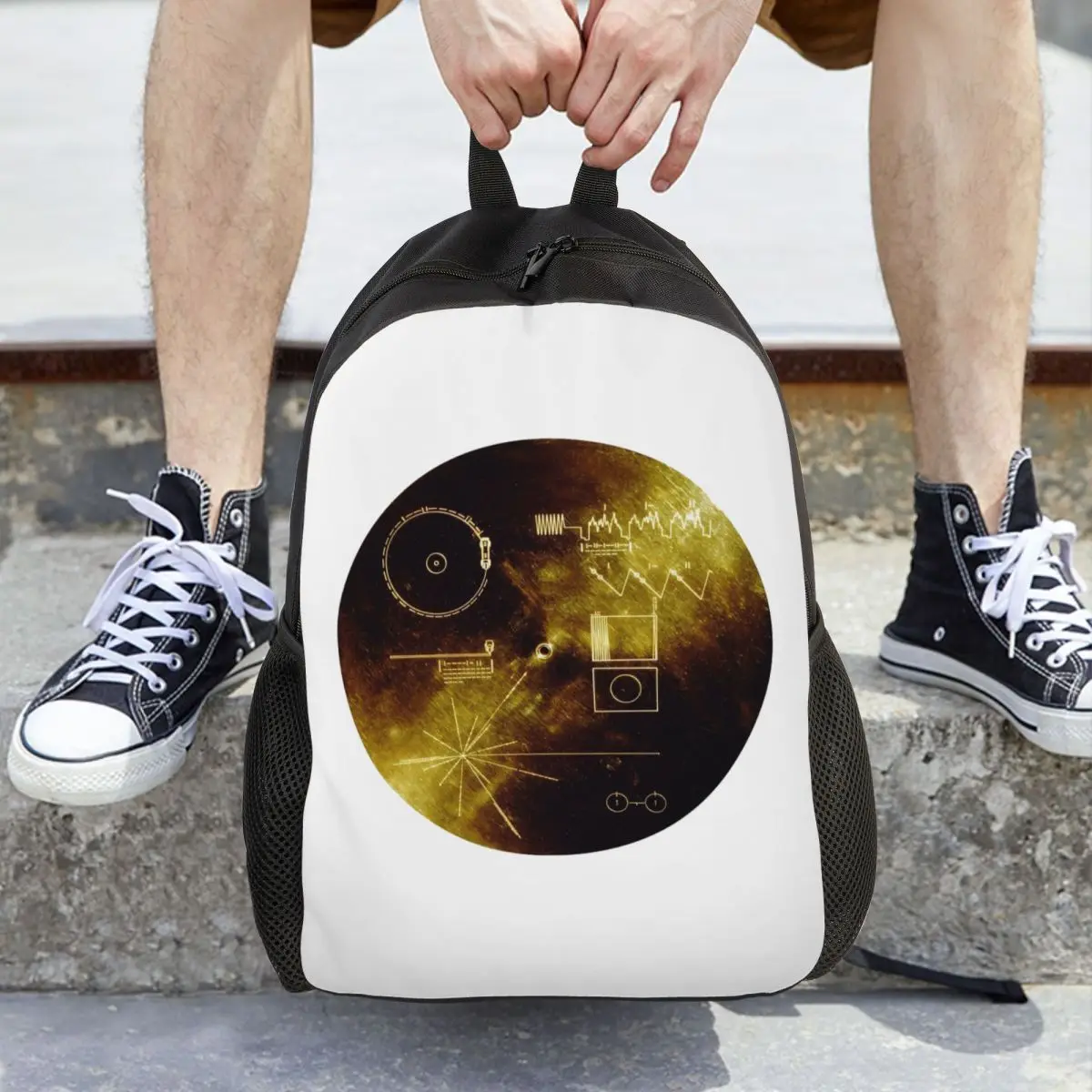 The Voyager Golden Record! Backpack Daypack Large Capacity Kids BookBag School Bag Shoulder Bags for Men Women