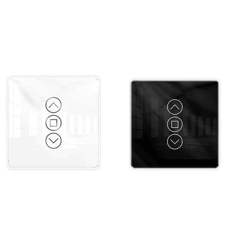 

Tuya Wi-Fi RF433 2,5D дуговой переключатель для штор, стеклянная сенсорная панель для рулонных жалюзи, переключатель умного приложения, беспроводное Alexa