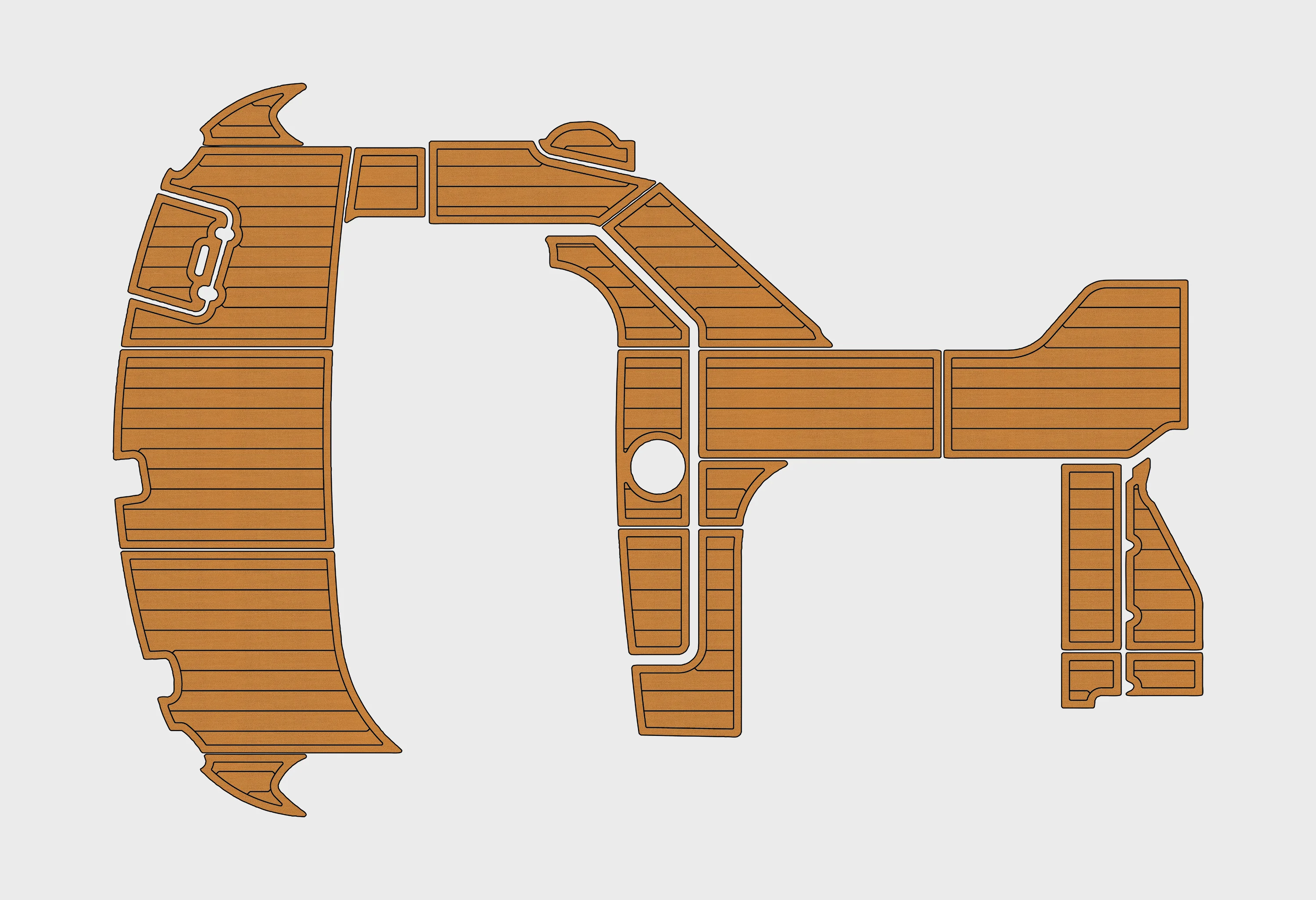 Eva foam Fuax teak seadek marine floor For 2009-2015  Rinker 340 Express Cruiser Cockpit Swim platform 1/4