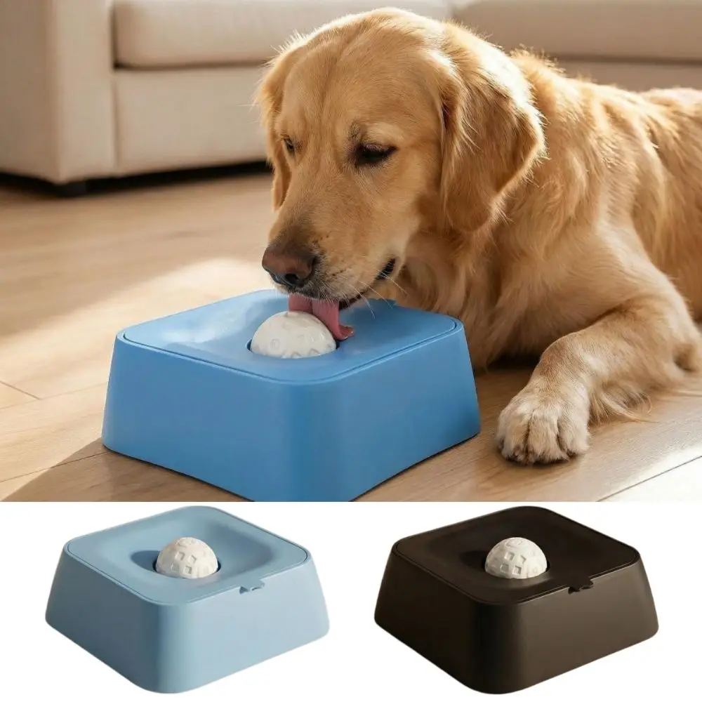 PP-Material Hunde-Lecknapf mit Rollball Blau Schwarz Haustier-Slow-Feeder Große Kapazität Genussvolles Fressen Leckball-Napf für Hunde und Katzen