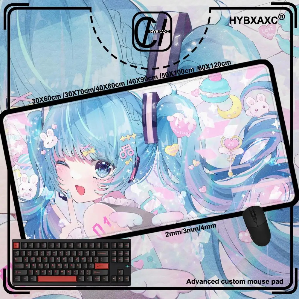 H-Hatsunes Miku Mouse Pad Desk Protector Mouse Cartoon Anime Rubber Mat Gaming Mousepad Keyboard Mats Gamer Kawaii Cute Deskmat