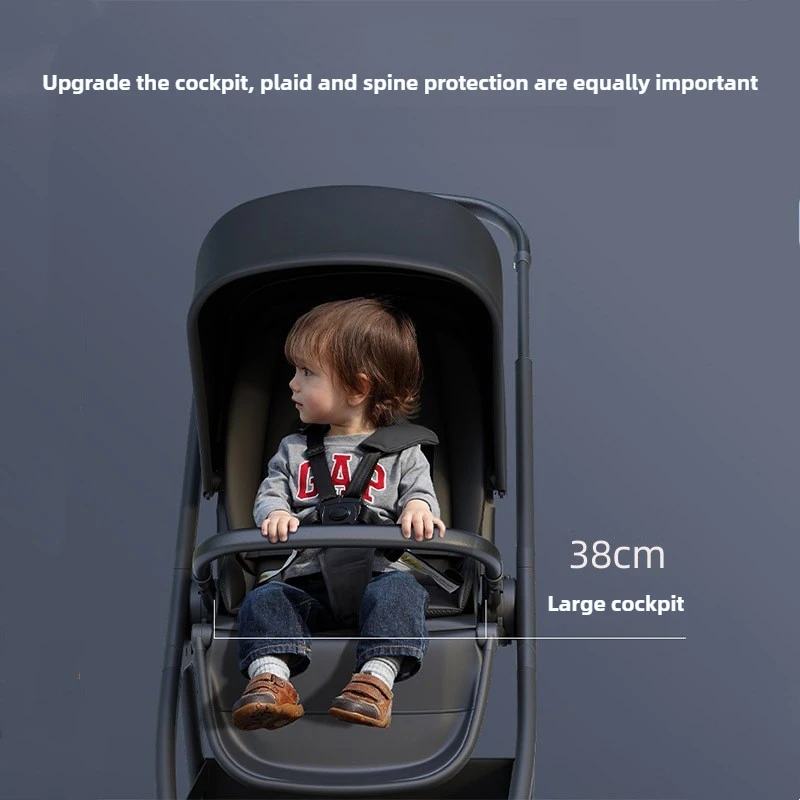 하이뷰 유모차는 앉거나 누울 수 있으며 가볍고 접이식, 양방향 하이뷰 아기 신생아 유모차