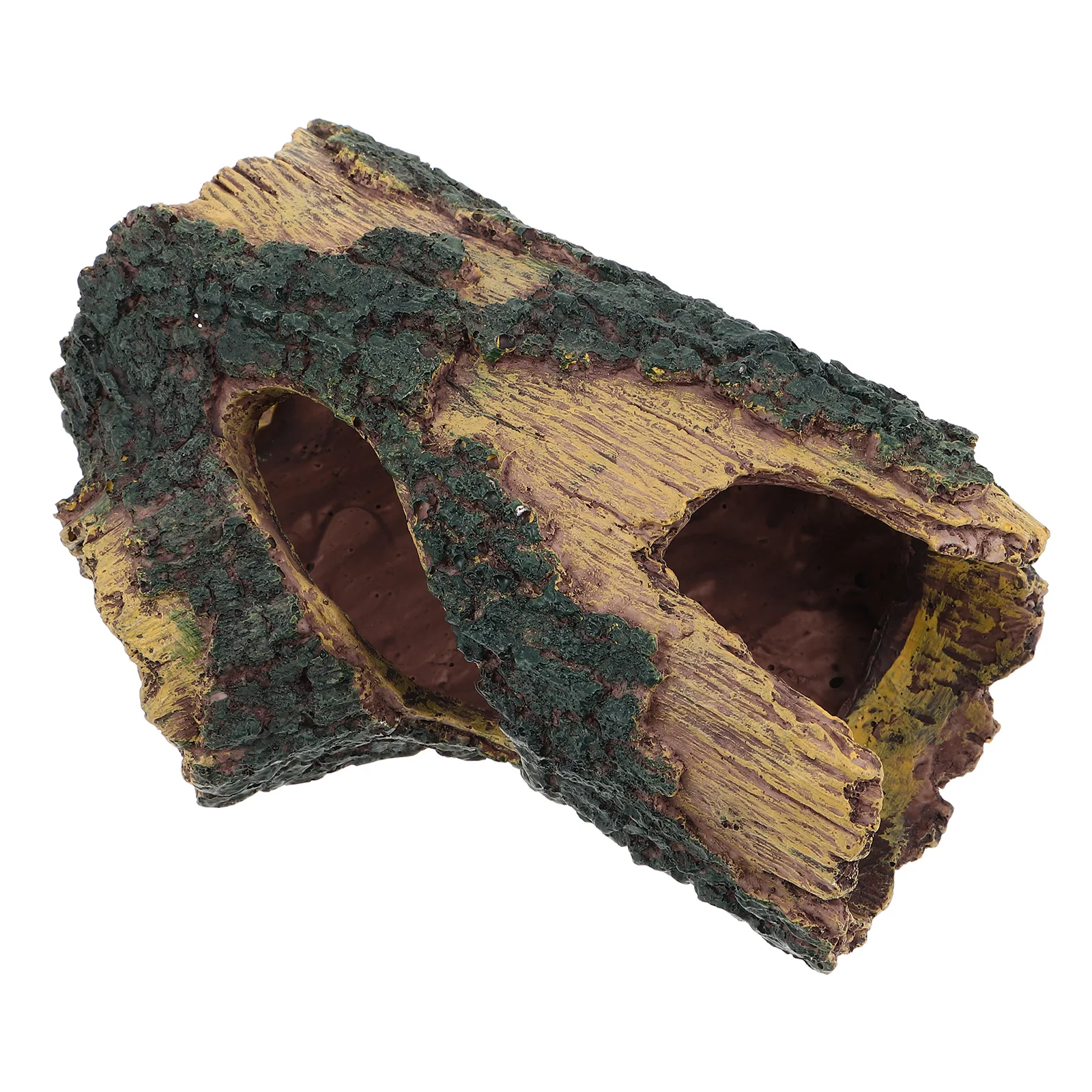 

Hollow Log Ornament Resin Aquarium Decor - Natural Look Fish Tank Cave for Small Pets - Driftwood Style Reptile Climbing Shelter