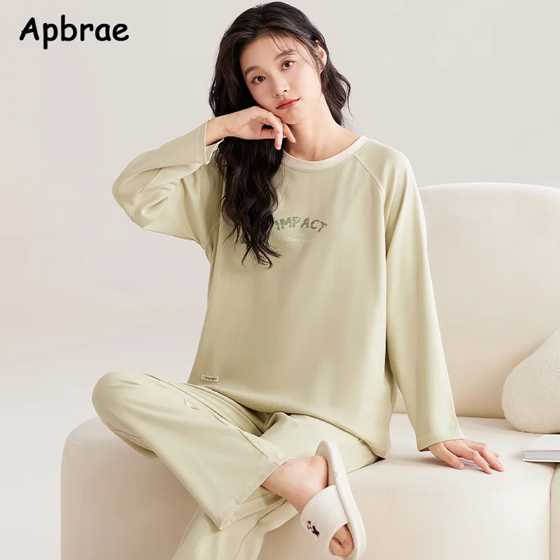 Women Cotton Pajamas Autumn Winter Long Sleeves Long Pants Pjs Round Collar Cardigan Sleepwear Kawaii Woman Loungewear