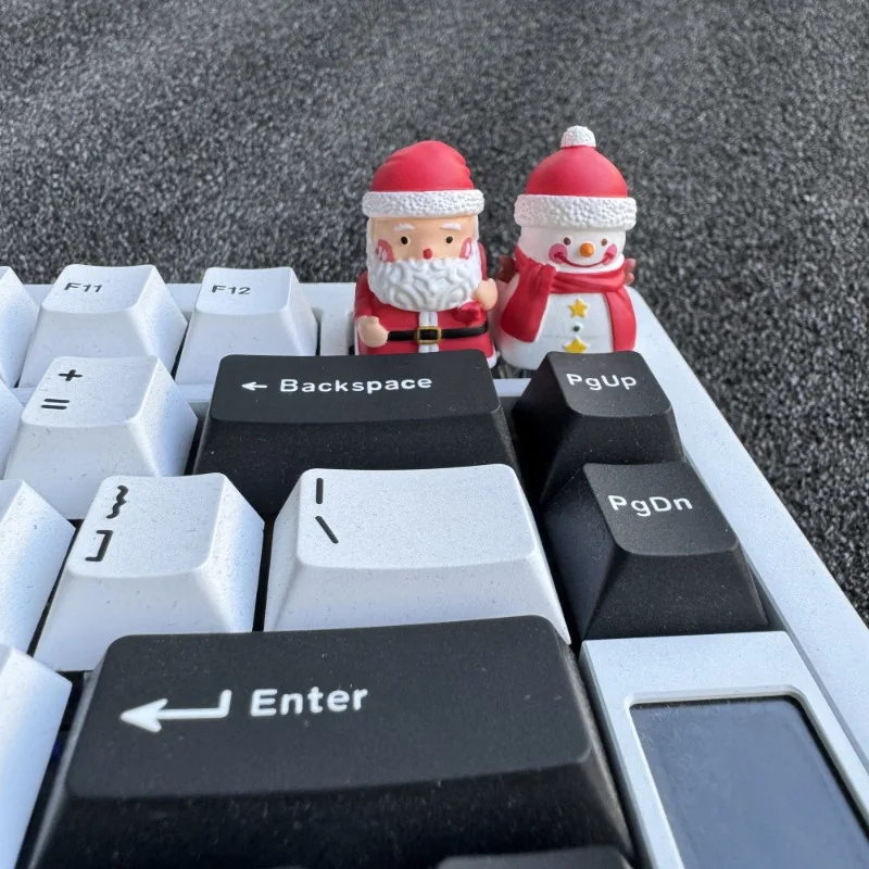 Christmas Artisan Keycap Custom Cute Resin Anime Keyboard Cap Handmade Santa Claus Snowman KeyCap for Mechanical Keyboard Gift