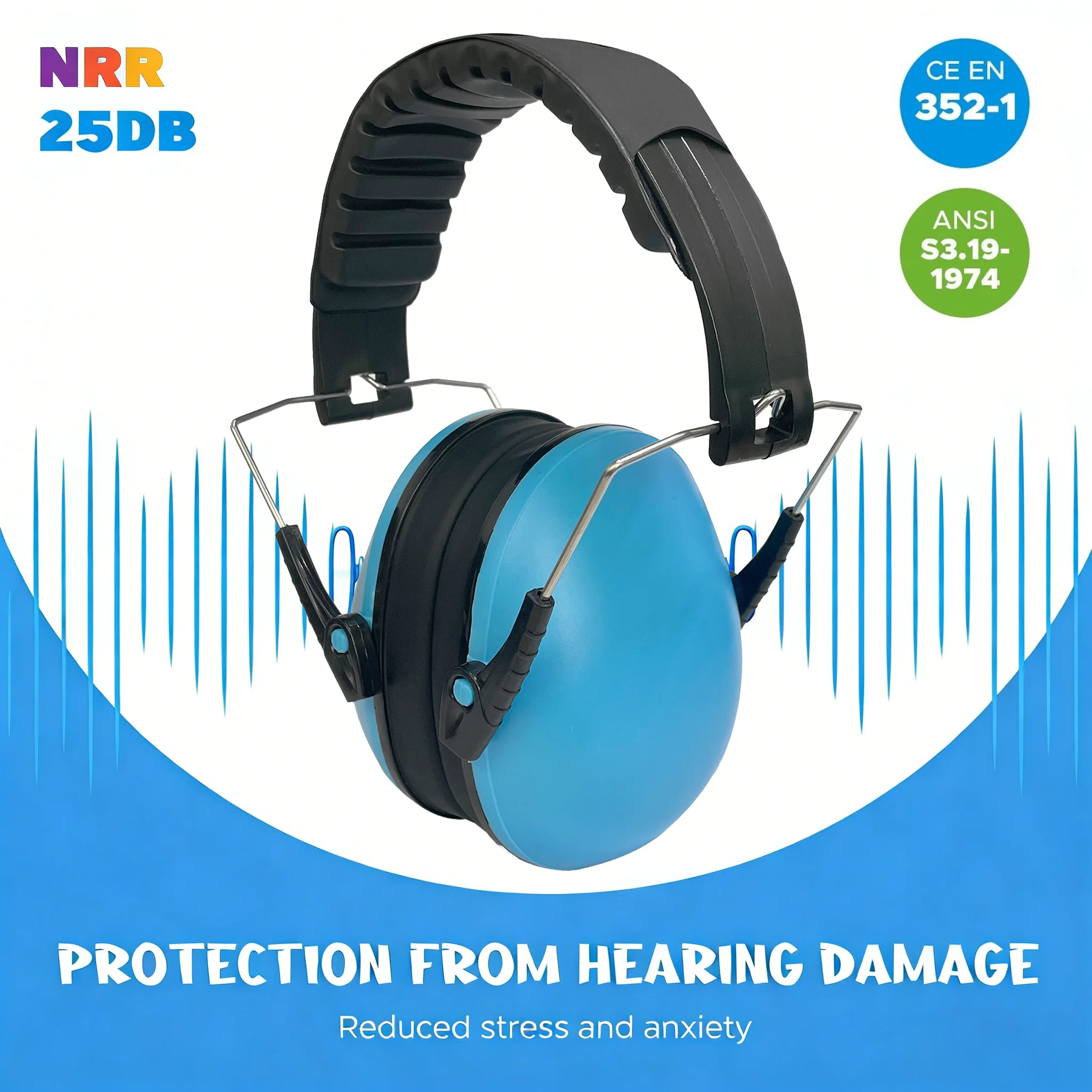 Kids Ear Protection Earmuffs Hearing Adjustable for Noise Reduction for Toddlers 27NRR Noise Cancelling Earmuffs