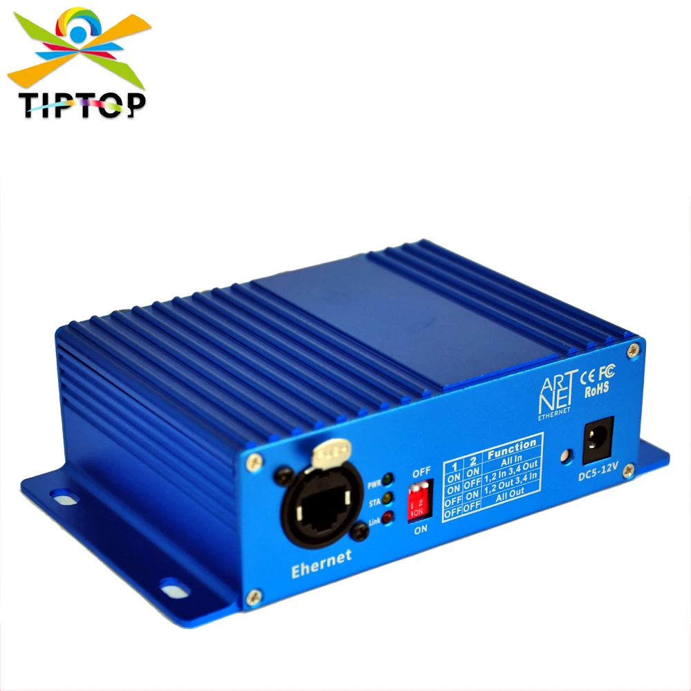 tiptop conversor bi direcional artnet d16 artnet dmx feminino 3pin xlr conversor de sinal de saida cabo ethernet way 01