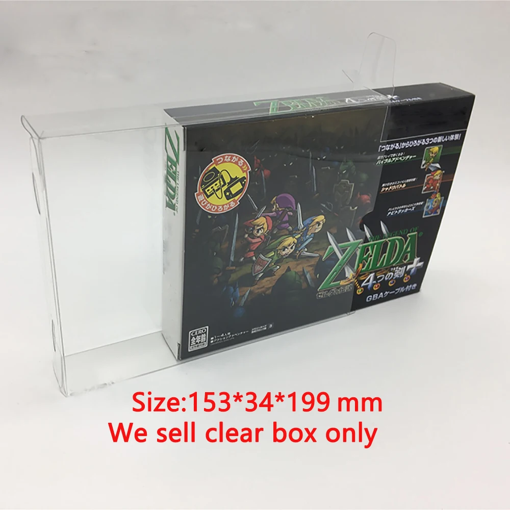 Caja de exhibición transparente para NGC The Legend of Zelda, cuatro espadas, versión de paquete en línea, caja protectora de colección