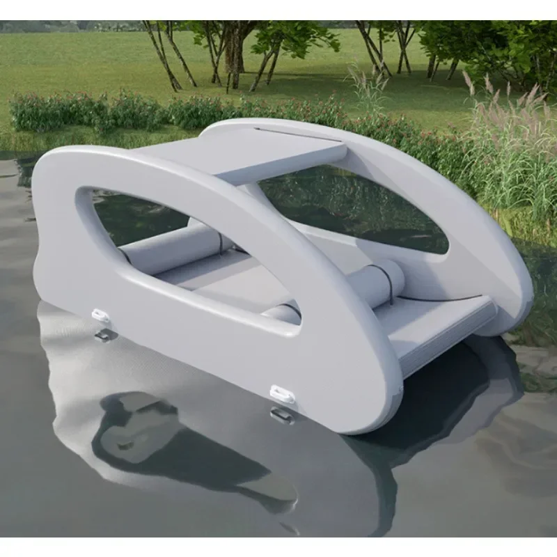 

Floating Inflatable Electric Boat, Solar Powered, Sustainable Inflatable Houseboat, with Engine for Water Fun