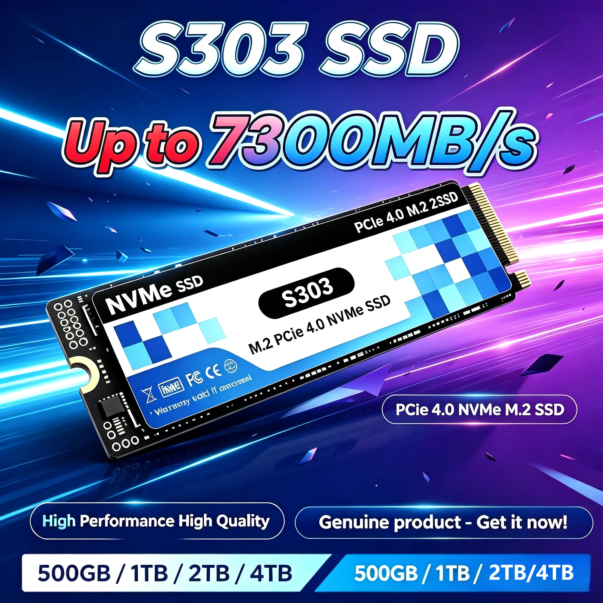 M.2 Nvme 4Tb Pcie 4.0 Ssd - S303 M.2 NVMe – wewnętrzny dysk