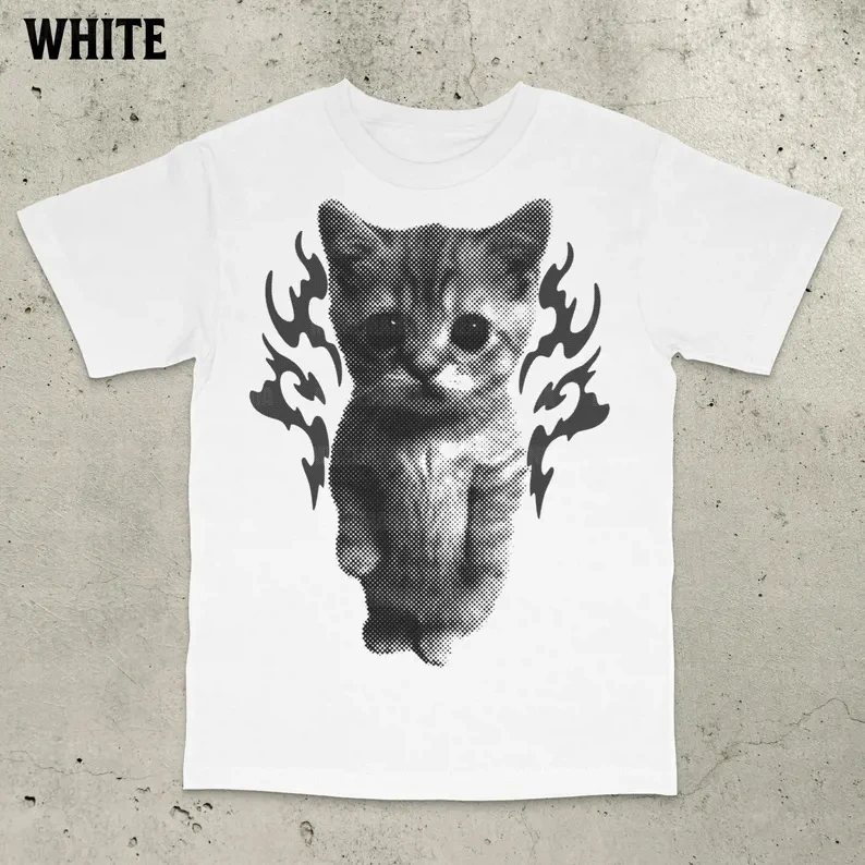 تي شيرت مطبوع عليه رسومات ميلينيوم باغ كات الجديدة المضحكة الرموز التعبيرية هو تي شيرت رجالي عصري وغير رسمي وعالي الجودة برقبة مستديرة