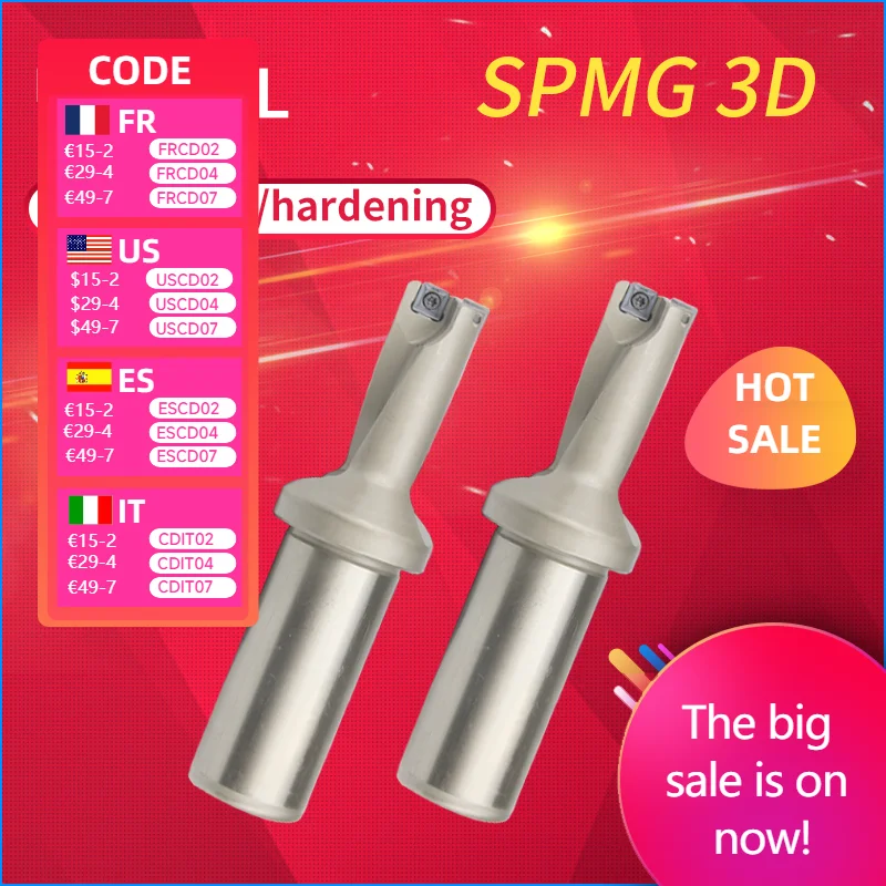 spシリーズuドリル13mm-44mm-3d深さ、高速ドリル、インデックス可能なビット、ドリル、各ブランドspシリーズブレード、機械、旋盤、cnc