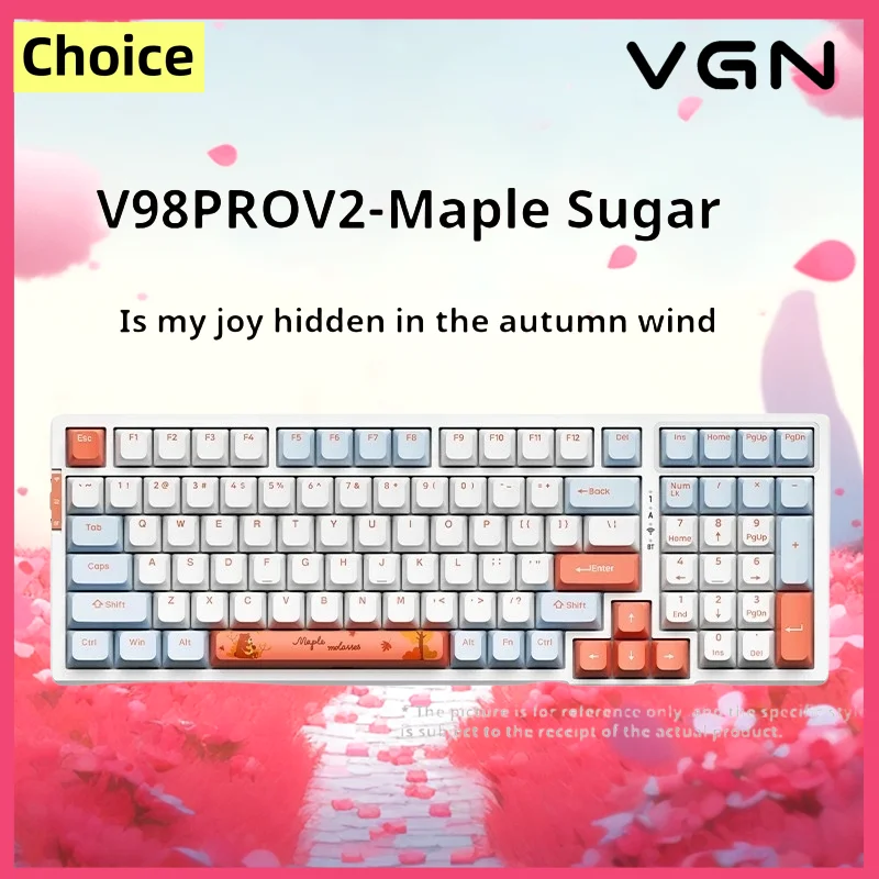 

VGN V98 Pro V2 Mechanical keyboard Tri wired wireless Bluetooth customized keyboard,Gasket structure,Esports Games,PBT keycaps