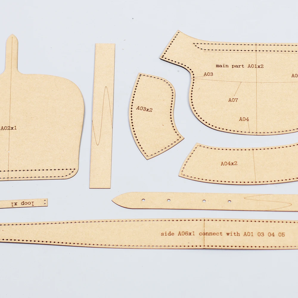 heavy duty kraft paper sewing pattern leather craft vintage shoulder bag die cutting template 18.5x18x7cmcm - view 6