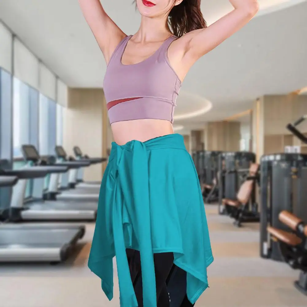 Hip-covering Yoga Skirt Sporty Style Yoga Skirt with Adjustable Waist One-piece Design for Women Mini Skort for Dance Fitness