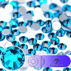 Bling Blue Zircon Glass Cristal Stone Non Hot Fix Flat Back Crystal Rhinestone Nail Crystal Rhinestone for Dress Decoration