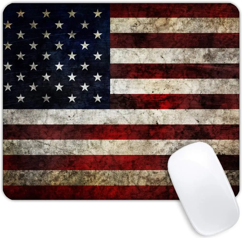 

USA Flag Mousepad Non-Slip Rubber Base for Laptop Office Desk, 9.5x7.9 Inches