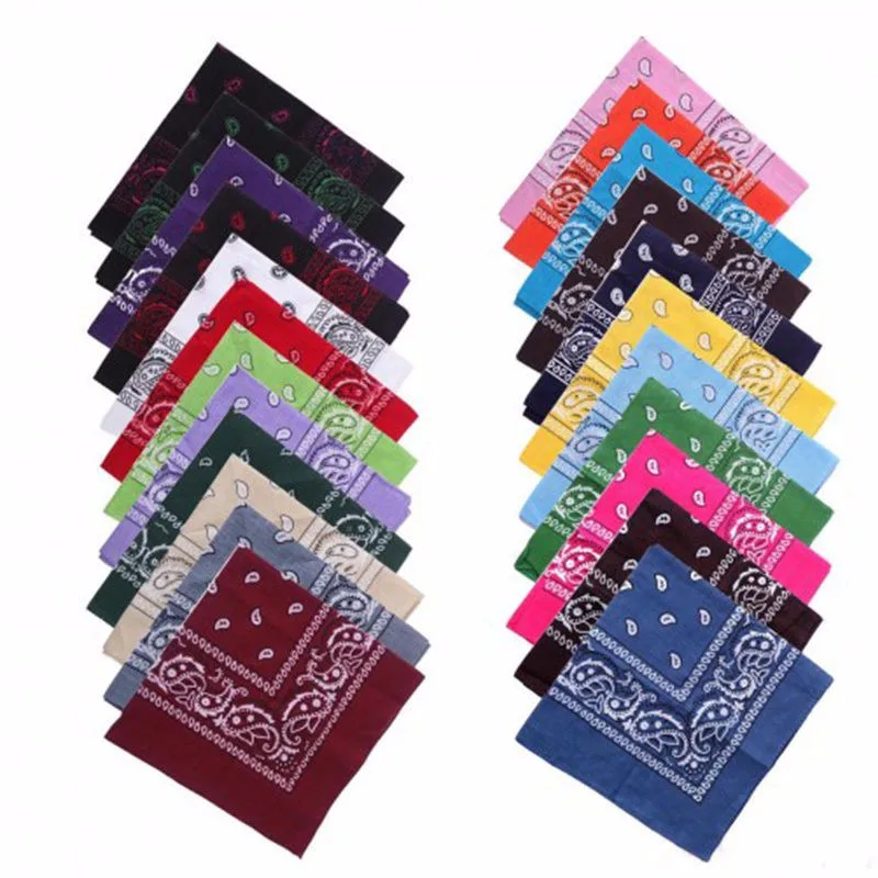 Square Handkerchief Outdoor Sports Colorful Paisley Tie-Dye Bandana Scarf Face Mask Riding Camping Cycling Headscarf Wristband