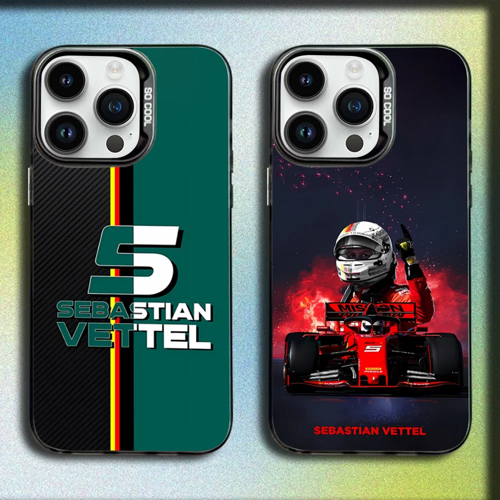 

5 S-Sebastian V-Vettel Phone Case For iPhone 16,15,14,13,12,11,Mini,Pro,SE,MAX Gray Matte Silicone Black Cover