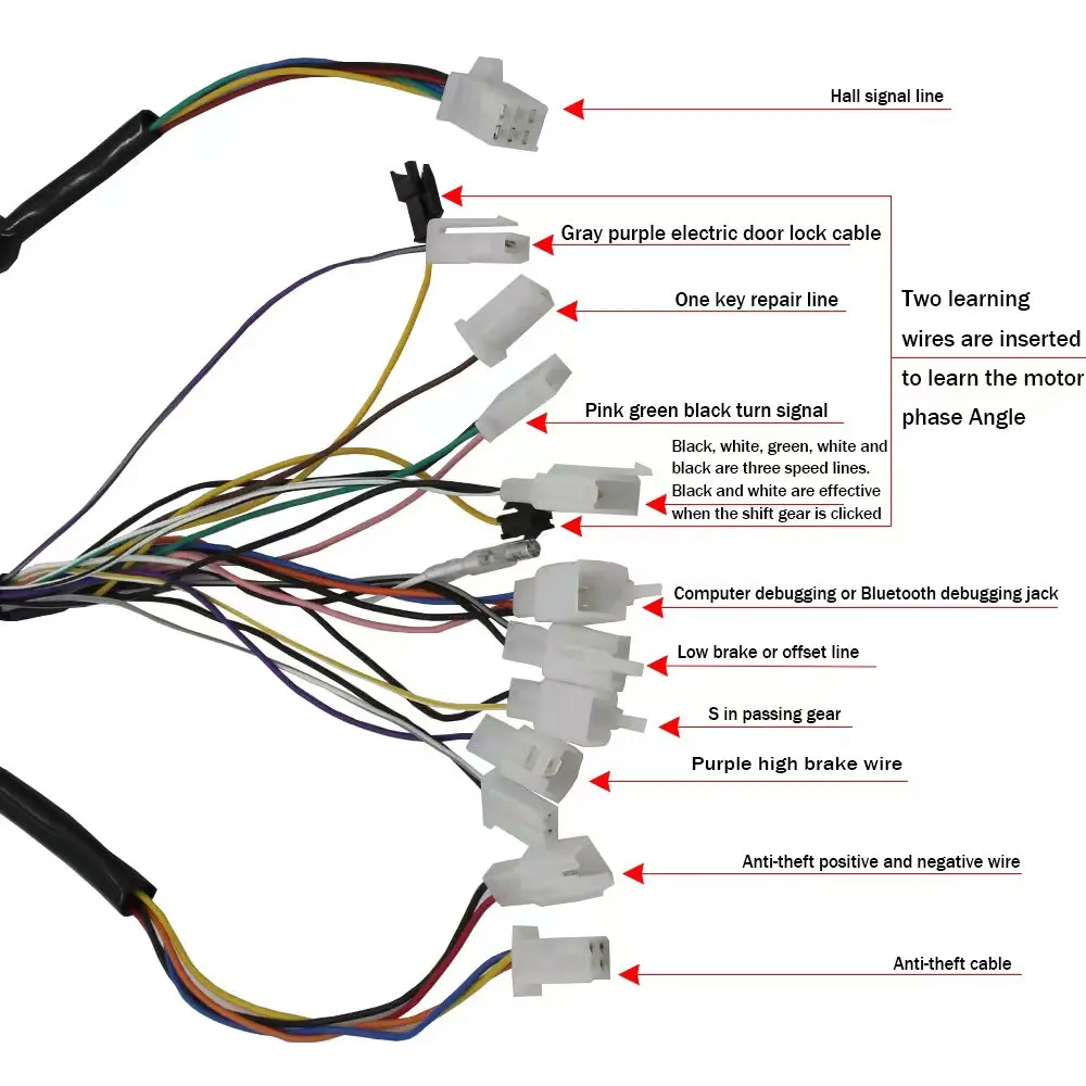 VOTOL EM25 EM30 EM50  EM50-4 EM80 GTS SP 7235 7255 7280s 72300 Electric Scooter controller Cable harness3
