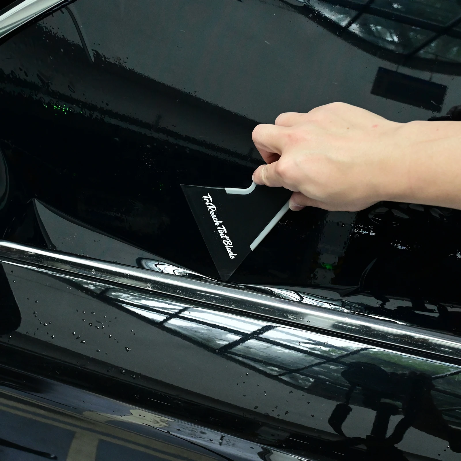 FOSHIO 3-teiliges Dreieck-Kontur-Abziehwerkzeug für Auto-Vinylfolien-Schutz, Wasserschaber für Fensterfolien und Glastönungsanwendungen – Detail 2