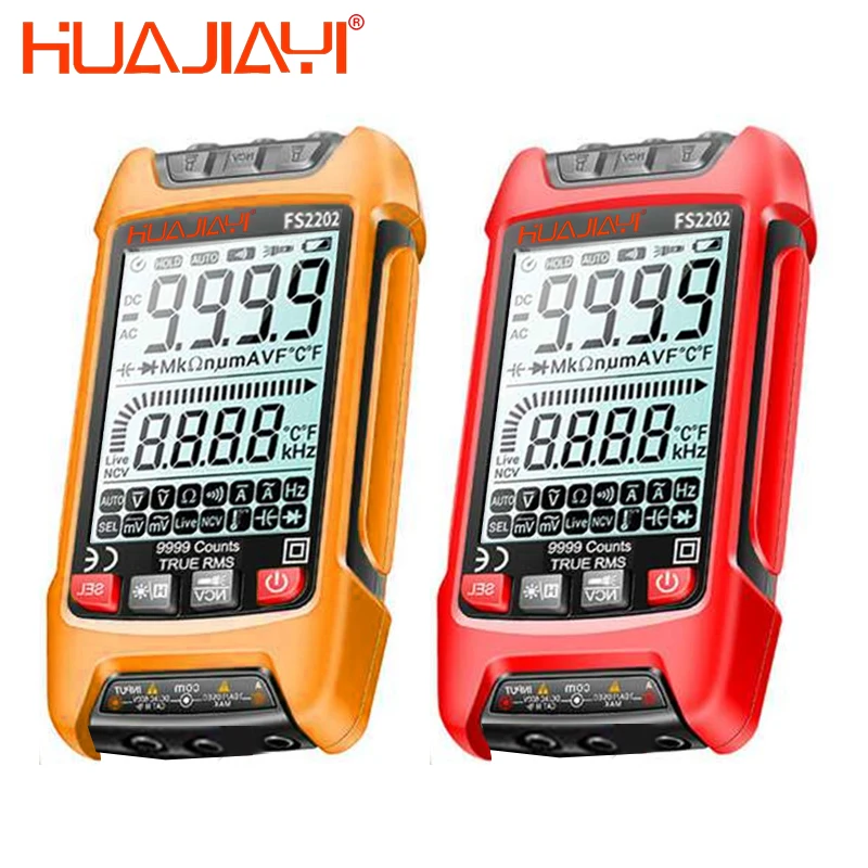 HUAJIAYI Large Screen Digital Multimeter Professional 9999 Counts TRMS Capacitance AC DC Volt Temp Resistance Transistor Testers