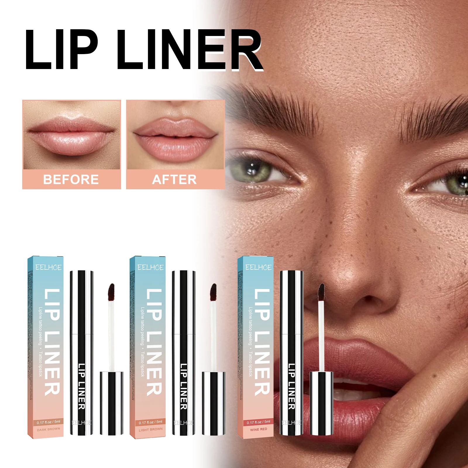 3 Color Peel Off Lip Liner Tattoo Lipgloss Waterproof Long Lasting Matte Lip Ink Lip Tint Sexy Red Brown Contour Lipliner Makeup