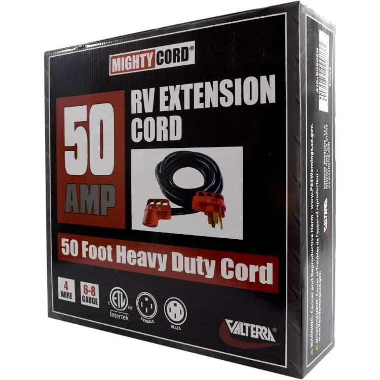Удлинитель Mighty RV, 50 А, 50 футов, красный