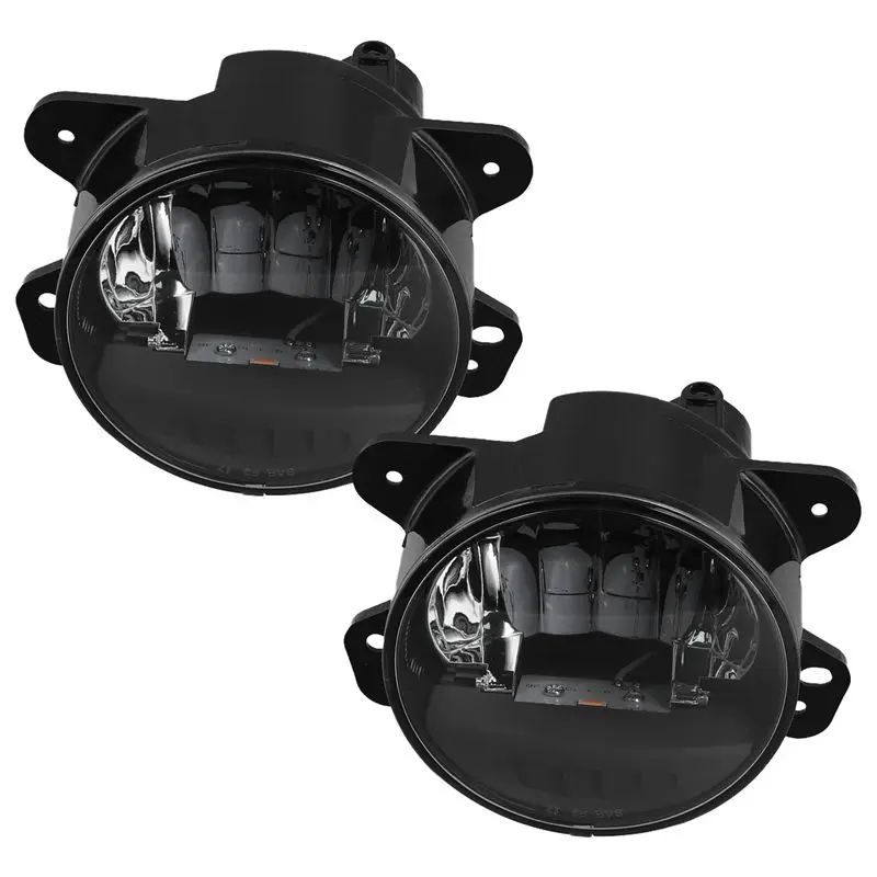 Car Front Bumper Fog Light Assembly For Jeep Wrangler JL 2018-2024 Yellow LED Daytime Running Light DRL Headlight Road