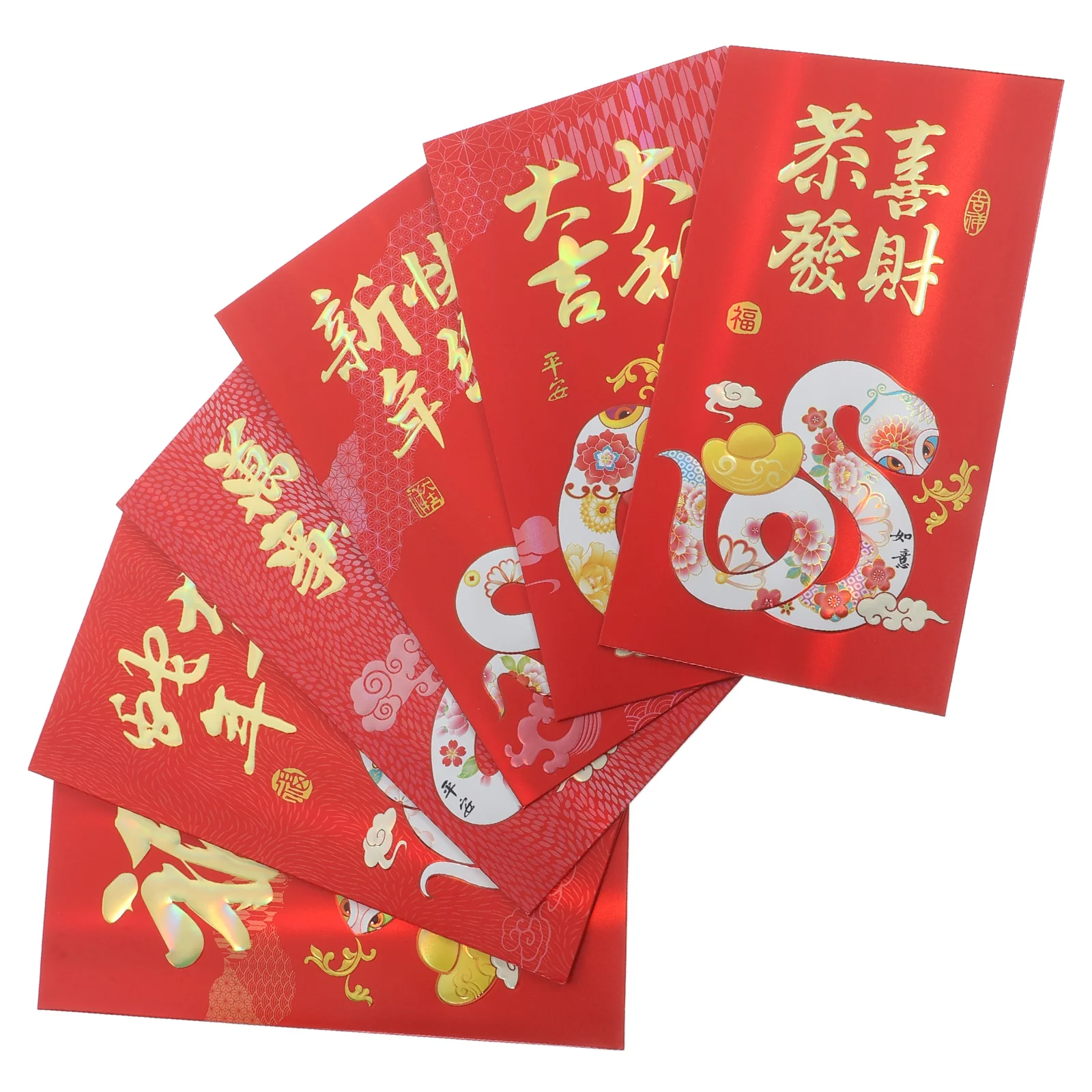 6 Pcs Red Packet Money Envelopes for Cash Saving Fine New Year Hong Bao Paper Fancy