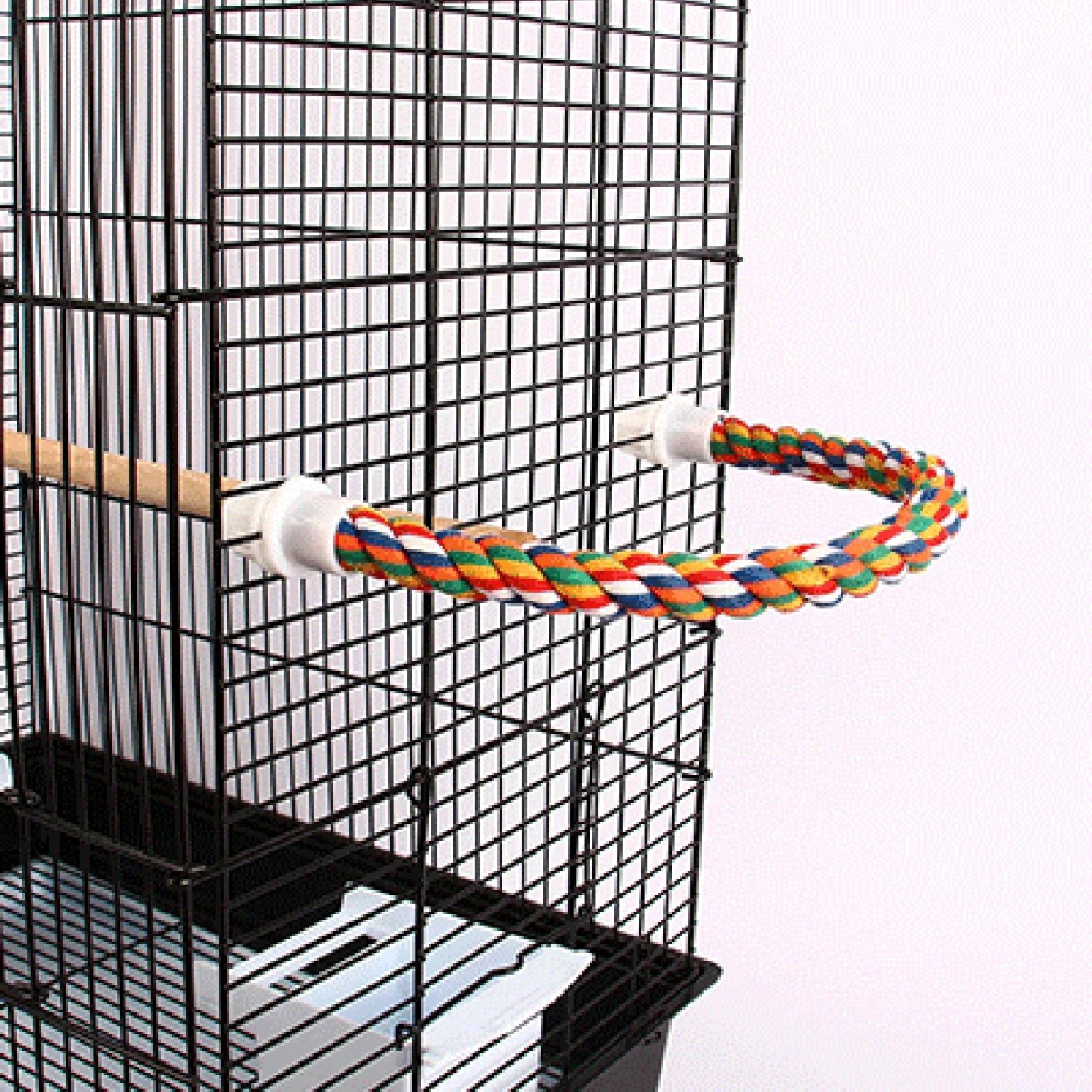 30/55/80/105cm Colorful Parrot Rope Hanging Braided Budgie Bird Cage Cockatiel Toy Pet Stand Accessories Ladder Swing Supplies