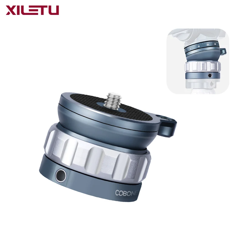 

XILETU COBNOE Мини-выравнивающая основа, головка штатива, винт 3/8 дюйма, 1/4 дюйма, универсальное выравнивающее крепление, панорамная головка, наклоняемая головка для DSLR-камеры