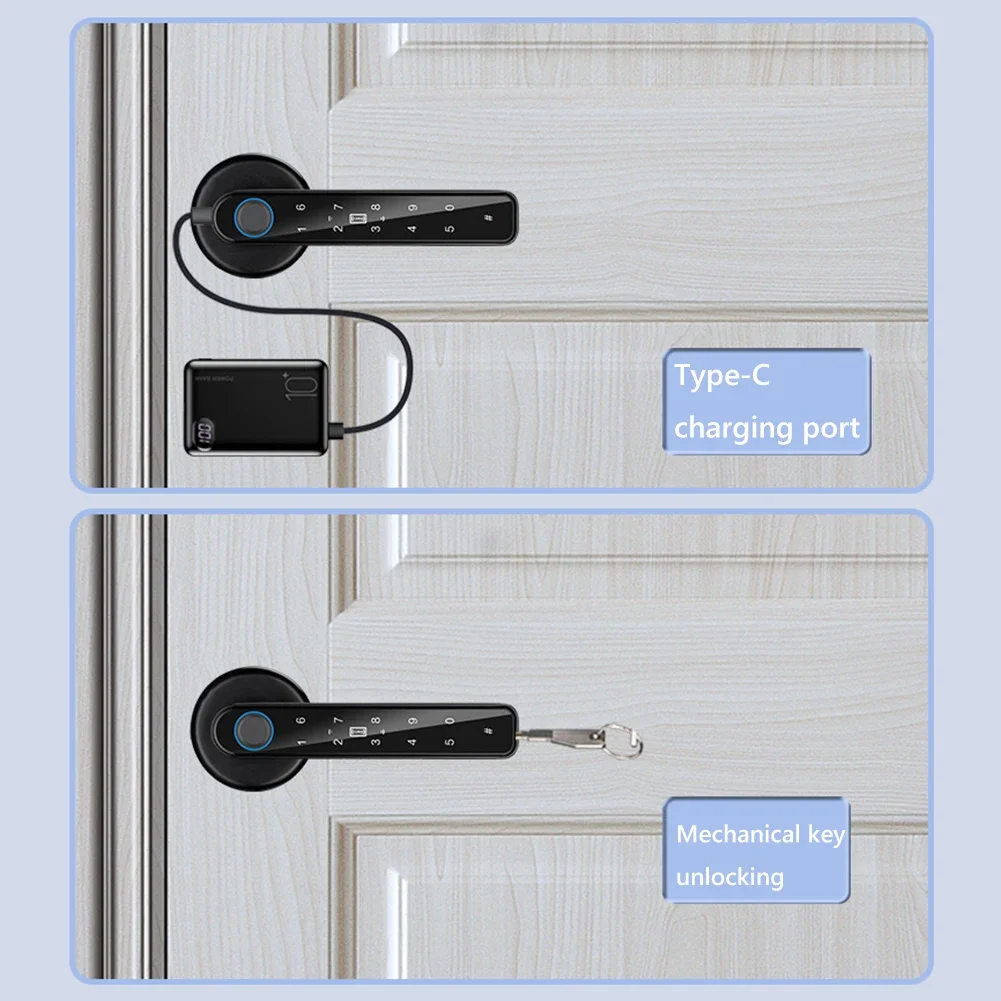 Smart Lock Biometric Fingerprint Password Key Unlock Digital Electronic Door Lock TTLOCK APP Remote Unlocking Keyless Entry