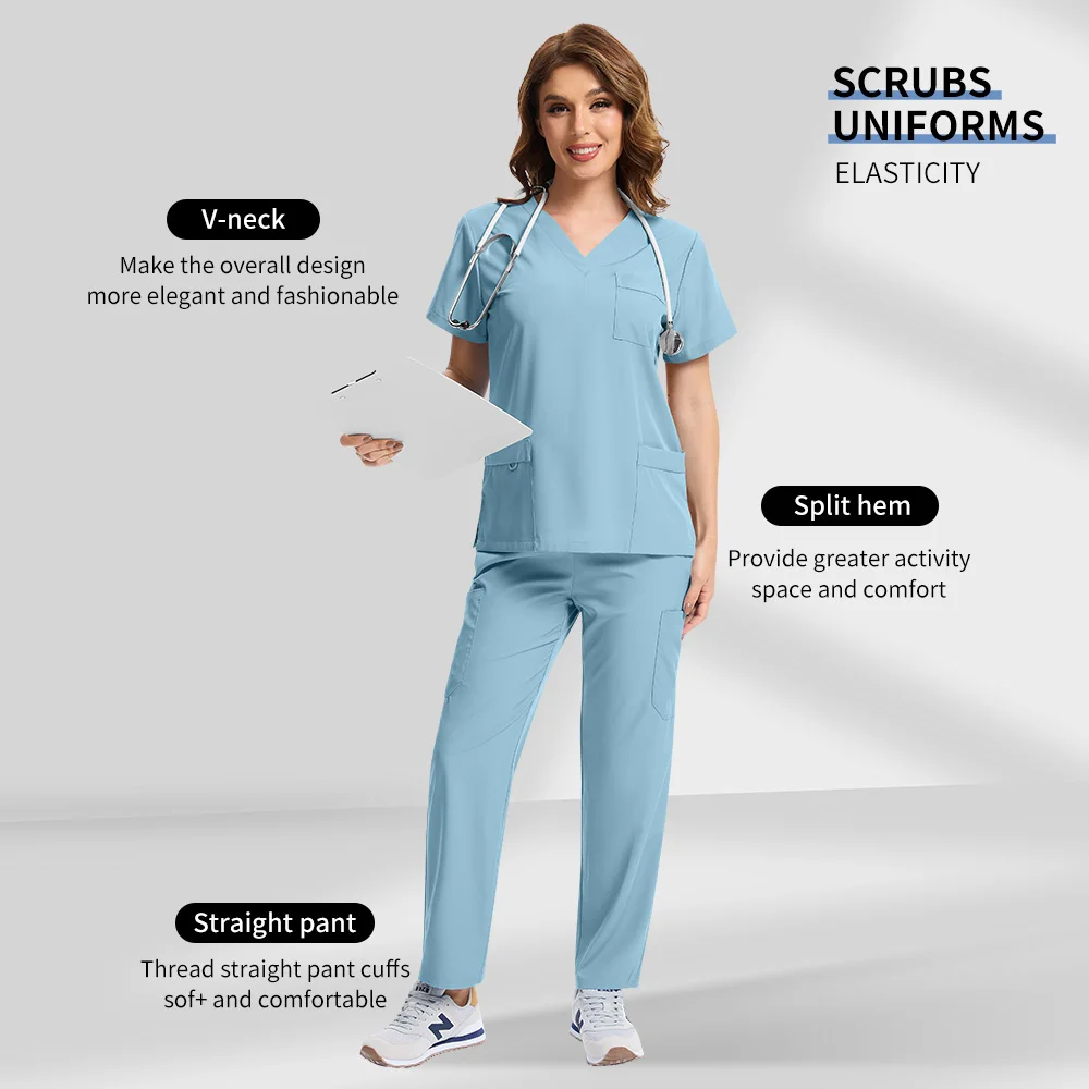 U nisexทันตกรรมทางการแพทย์Workwearแขนสั้นยาพยาบาลเครื่องแบบMulticolorโรงพยาบาลหมอขัดชุดสัตวแพทย์ศัลยกรรมเครื่องแบบ