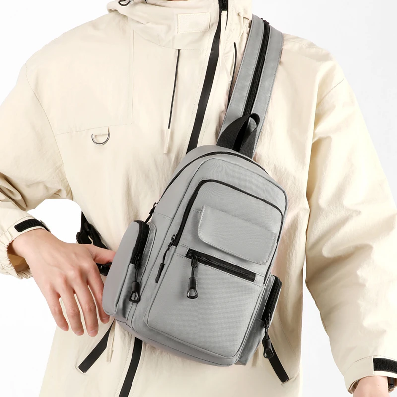 유행하는 다기능 가슴 가방, 사이클링 가슴 가방, 남성용 미니 백팩, 일상 출퇴근, 야외 스포츠, 여행에 적합