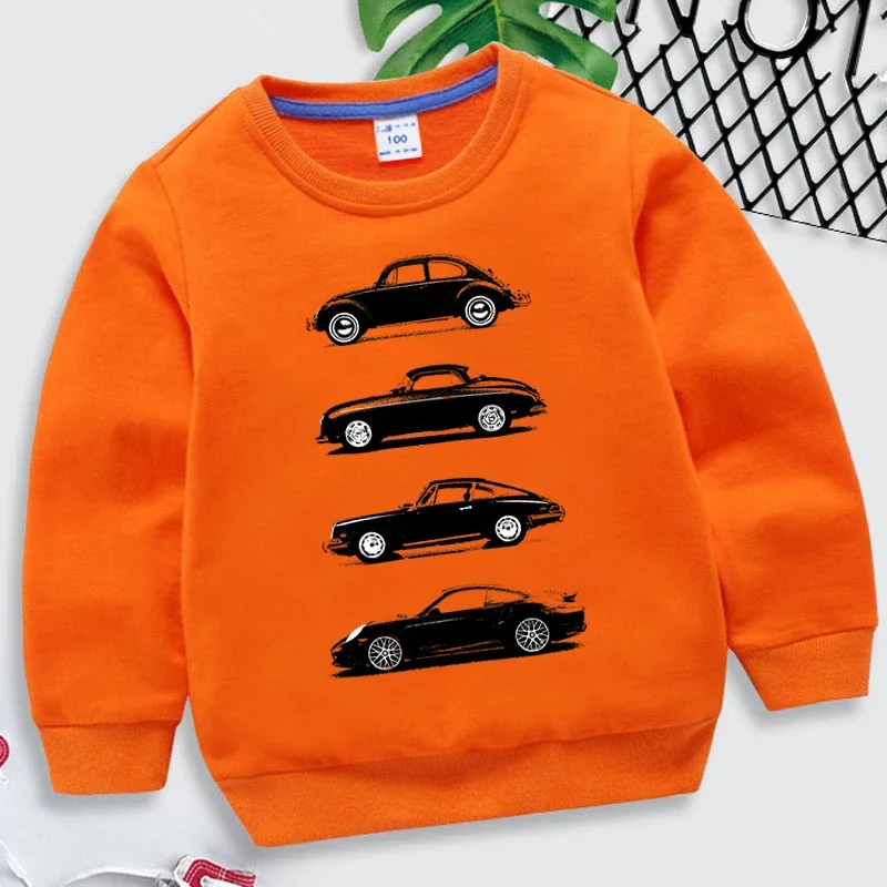 Hoodies 2023 Fashion Boys O-neck Sweatshirt Rally Group B Cars Print Tracksuit Fashion Car Fans Kids Clothes Girls Streetwear