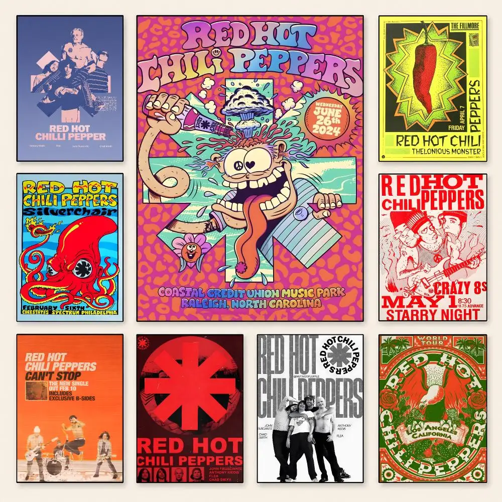 Band Red Hot Chili Peppers Poster Poster Minimalist Decor HD SelfAdhesive Wall Art for Home Café Bedroom Gift Aesthetic Hanging