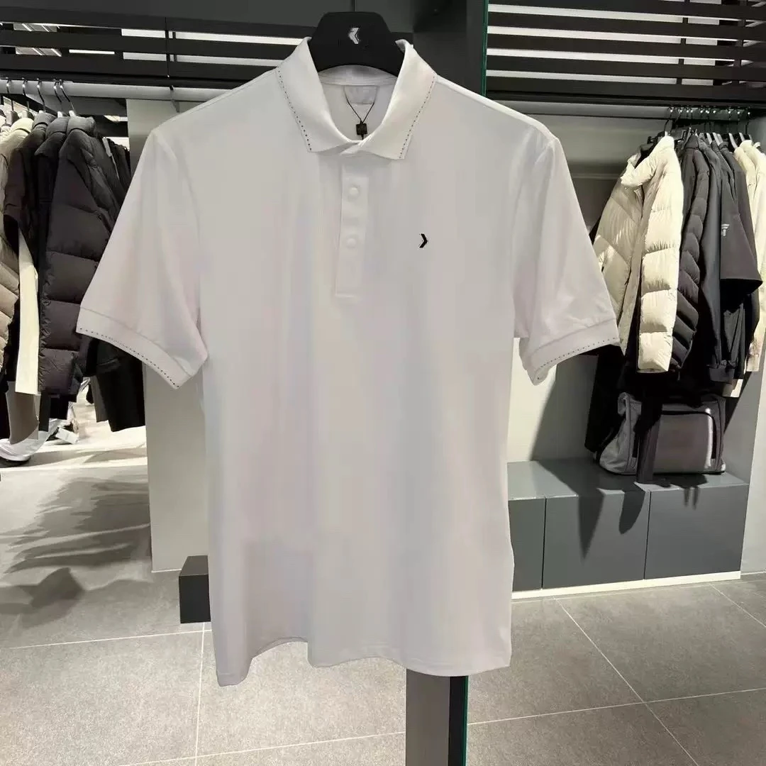 New Summer Golf Top Men's Solid Color High Quality Fashion Golf Shirt Sports Short Sleeved Golf Clothing