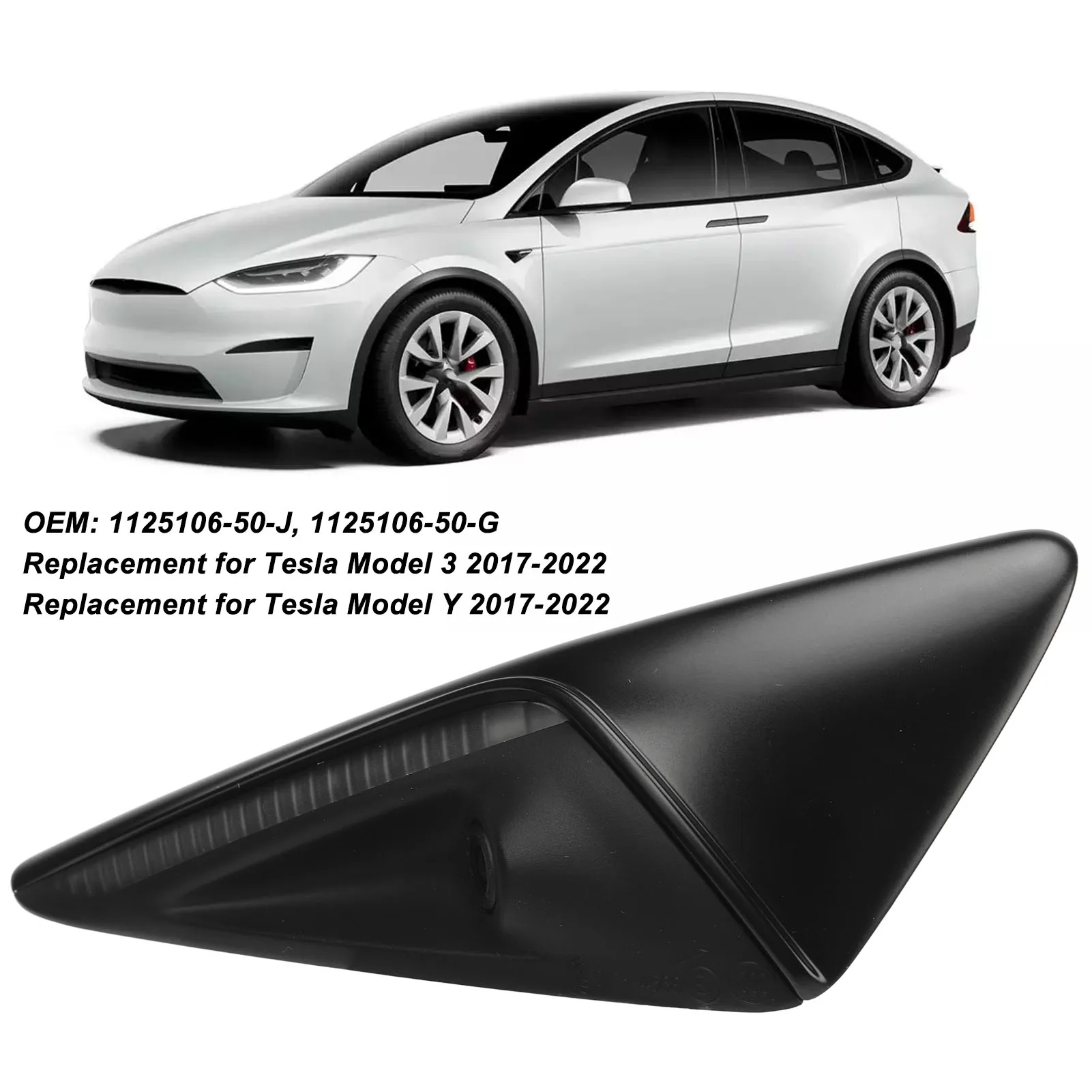 1125107‑50‑G Front Right Side Wing Fender Camera For Tesla Model Y 2017‑2022 Front Vane Camera Car Accessories 1pcs