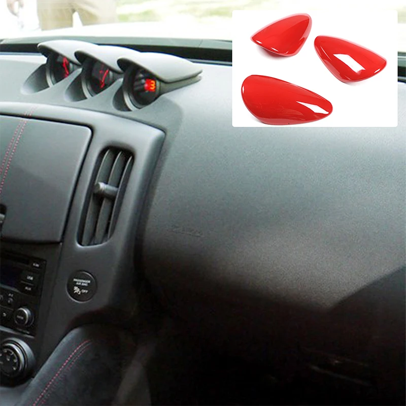 

For Nissan 370Z 400Z 09-20 ABS Carbon Fiber Car Center Console Dashboard Clock Cover Decorative Interior Car Accessories