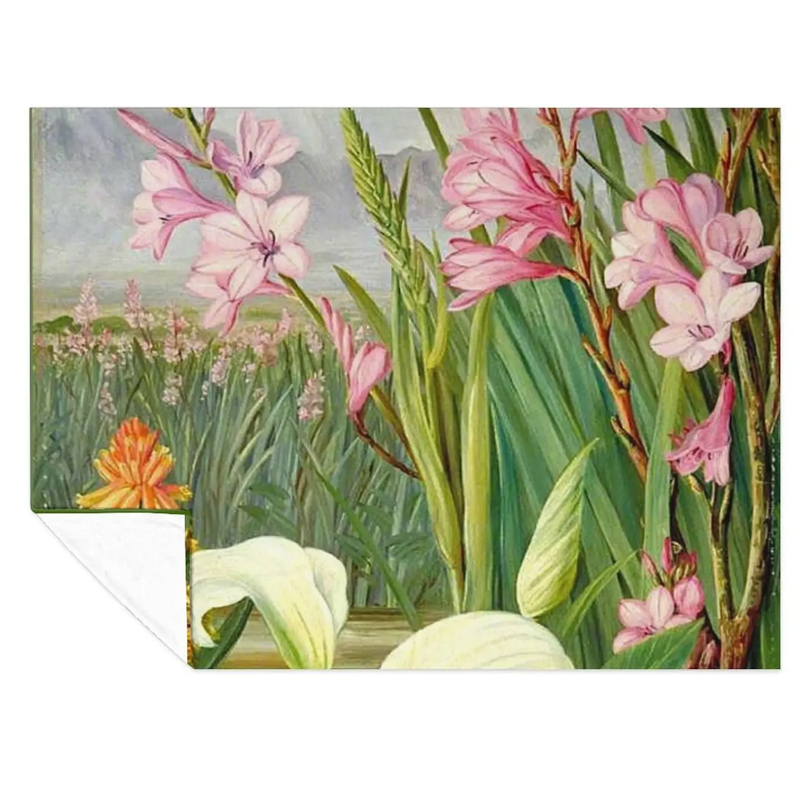 

Beauties of the Swamps, fine art by Marianne North Throw Blanket Kid'S Luxury warm winter Sleeping Bag Blankets
