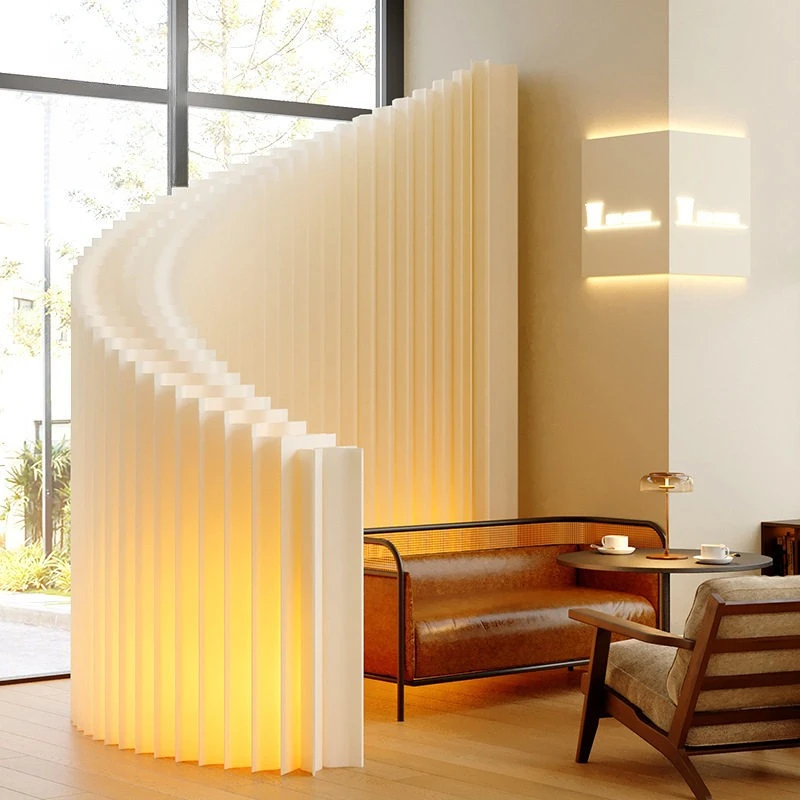 

Harp paper wall, semi-permeable oblique layer decorative screen, art background wall, exhibition scene layout, luminous partitio