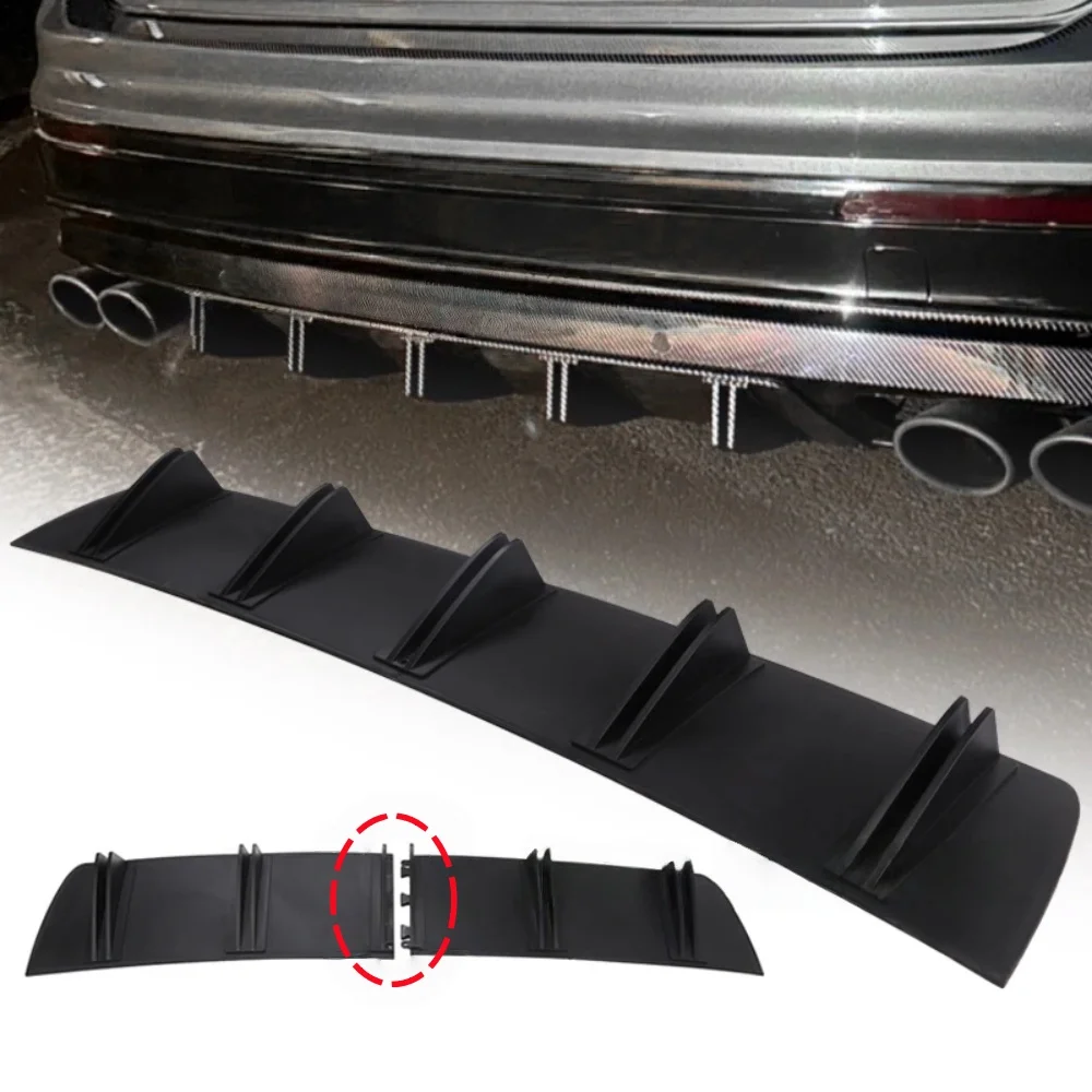 

Universal Car Rear Bumper Lip ABS Double Wing Rear Shark Chassis Fin Style Curved Bumper Lip Diffuser Anti-collision 2 in 1