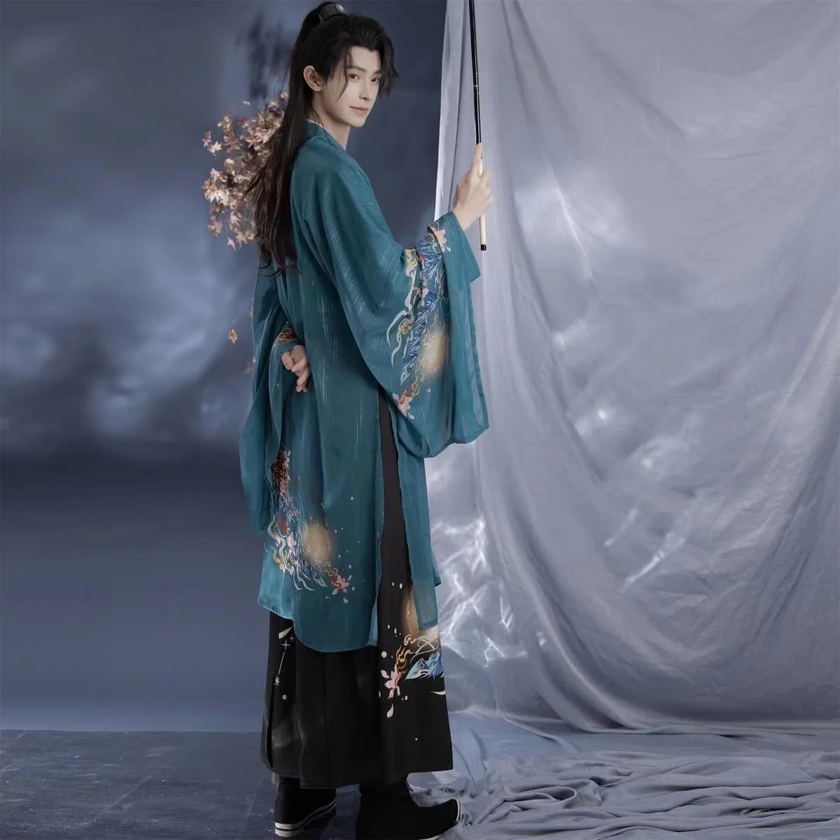 Original Song Dynasty Men's Hanfu Traditional Chinese Costume Clothing INS Vintage Immortal Male Cosplay Dress Robe Set Boys