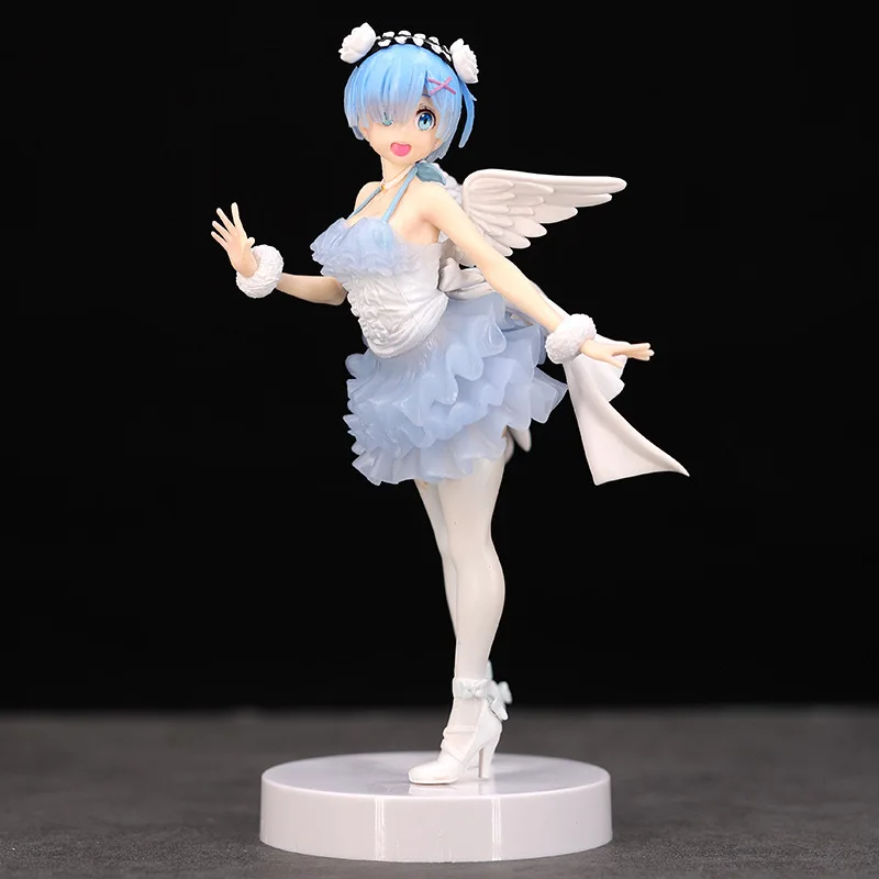 Figura de acción hecha a mano de Rem Angel de Re:Zero - Empezando de cero en otro mundo, 23 cm, decoración de escritorio, adorno, regalo